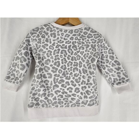 NIKE Baby Girls White w/ Gray Cheetah Print Sweatshirt - Size 12M - Picture 2 of 7